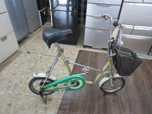 古いブリヂストンビンテージ折り畳み自転車ピクニカ(タイヤ新品)