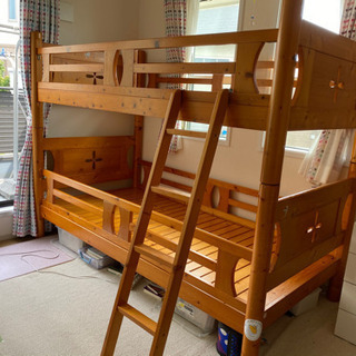 中古●2段ベッド シングル 木製●すのこ