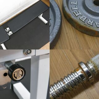 引取限定◇トレーニングベンチ+バーベル+ダンベルセット◇プレート計 