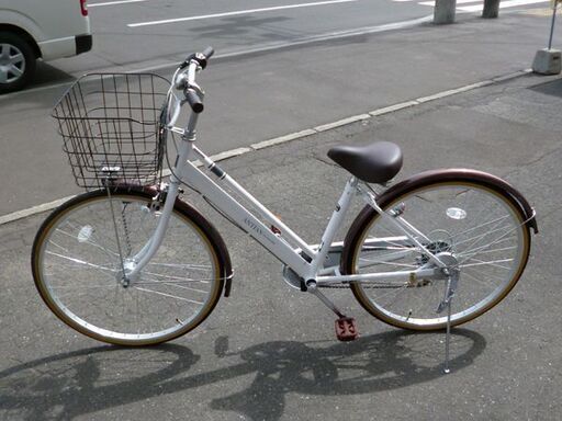 【自社配送は札幌市内限定】シティサイクル ANTIAN/アンティアン 26インチ 6段変速付き ホワイト マルキン自転車 中古美品【USED】