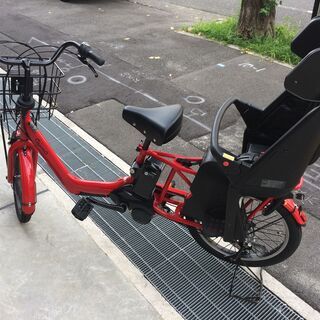 関西限定　パナソニック　ギュットアニーズ　2020年　三人乗り　子供乗せ　16AH　赤　パスバビー　ビッケ　神戸市　電動自転車