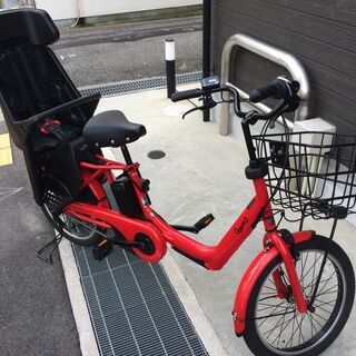 関西限定　パナソニック　ギュットアニーズ　2020年　三人乗り　子供乗せ　16AH　赤　パスバビー　ビッケ　神戸市　電動自転車