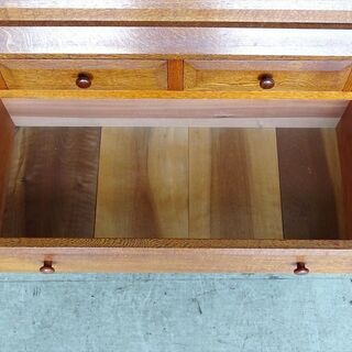 山口)下松市より　アンティーク調 ライティングビューロー オーク材 1984 幅87×奥行46×高さ105cm 　BIZHG06H