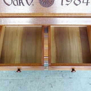 山口)下松市より　アンティーク調 ライティングビューロー オーク材 1984 幅87×奥行46×高さ105cm 　BIZHG06H