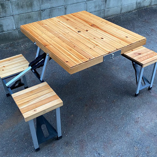 バーベキュー/ピクニックテーブルセット  木製