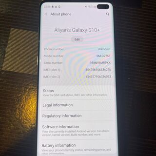 とても良い状態。 サムスンギャラクシーS10 +。 512GBのストレージ 