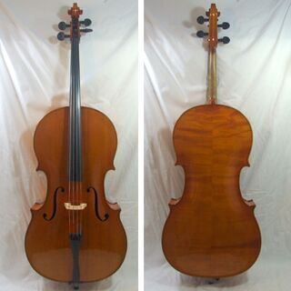 メンテ済み ドイツ製 カールヘフナー チェロ フルサイズ 4/4 虎杢 1960年代頃 ヴィンテージ アジャスター内蔵テールピース付き、未使用弓 ,ソフトケース 状態良 愛知県清須市 手渡し 全国発送対応 中古チェロ 管理8467
