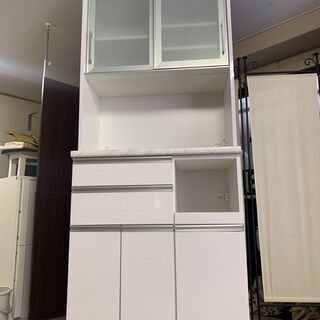 値下げ　美品　高級　ブランド　食器棚　キッチンキャビネット　古賀家具　No.50