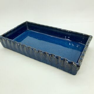 ばんこ焼 華月 水盤 陶器 角皿　/DJ-0292-A