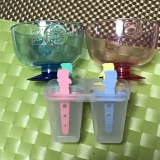 カキ氷茶碗x2つ＆アイス型(4本)