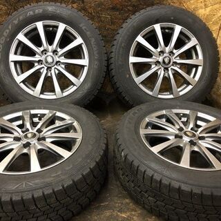 【GOODYEAR ICENAVI 6 195/65R15】スタッドレス【MANARAY 社外 15インチ 6J5HPCD100+45】プリウス ウィッシュ等　(TF558) クレジットカード QR決済可能