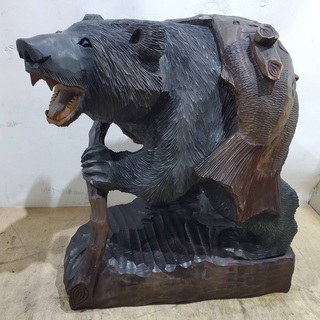 TOMYCOM木彫りの熊 大型 置物 オブジェ