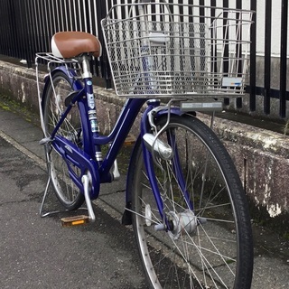 美品車＞ミヤタ・26インチ自転車・内装3段変速・ブルー LEDライト、鍵