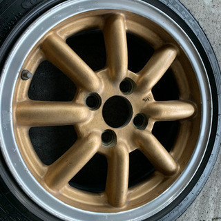 ⭐️ワタナベ　ブラックレーシング風　14インチタイヤホイールセット⭐️155/55R14 4穴