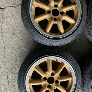 ⭐️ワタナベ　ブラックレーシング風　14インチタイヤホイールセット⭐️155/55R14 4穴