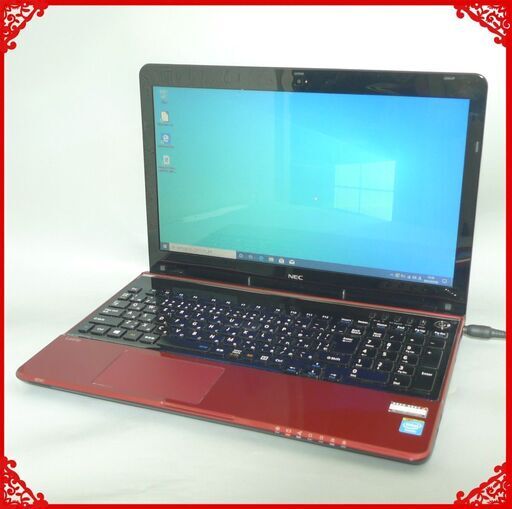 新品SSD-256G レッド ノートパソコン 中古良品 15.6型 NEC PC-LS150MSR Core i7 4コア 8GB DVDRW 無線 webカメラ Windows10 Office済