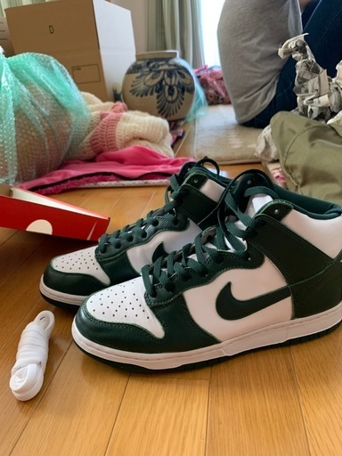 美品　Nike dunk high Spartan green／27cm