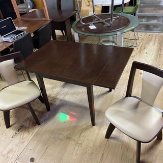 L0404　伸縮ダイニングテーブルセット　回転イス