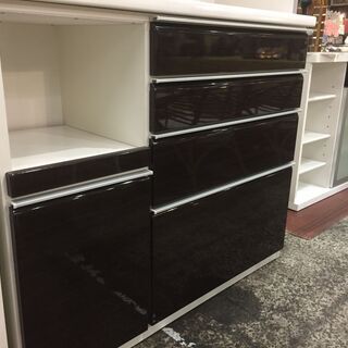 愛品館八千代店】松田家具 スライド扉キッチンボード 980