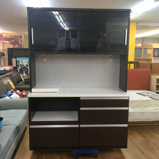 S150  松田家具　キッチンボード、食器棚、幅141cm 高さ...