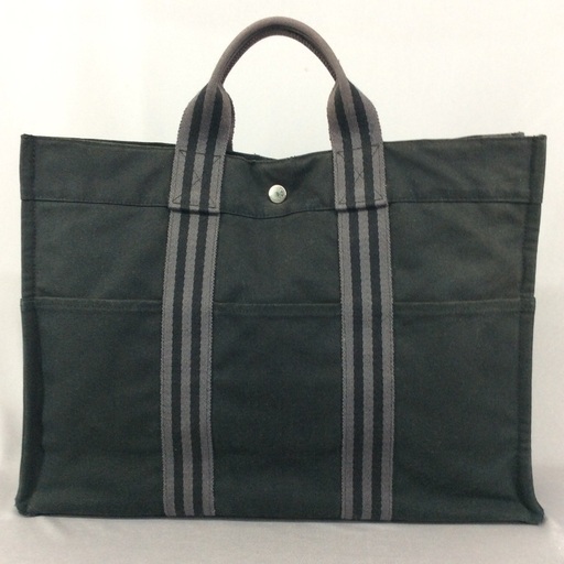 HERMES エルメス フールトゥMM 黒デニム トートバッグ