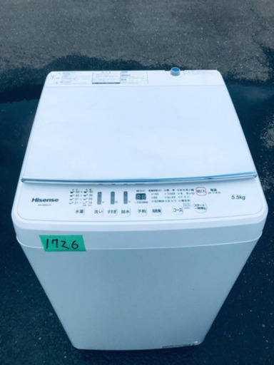 ①✨2018年製✨1726番 Hisense✨全自動電気洗濯機✨HW-G55A-W‼️