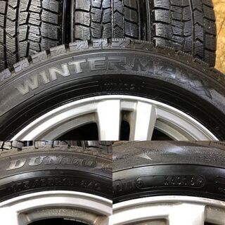 【DUNLOP WINTER MAXX WM02 175/65R15】スタッドレス【Weds JOKER 15インチ 6J4HPCD100+45】バリ溝 スイフト フィット等　(VTH424) クレジットカード QR決済可能