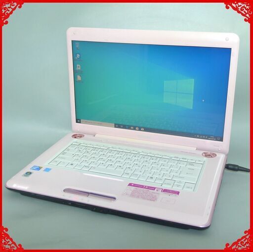 1台限定 ピンク色 ノートパソコン 中古良品 16型ワイド 東芝 TX/66JPK Core2Duo 4GB 320G DVDRW 無線 Windows10 Office済 即使用可能