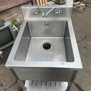 P3195 タニコー 1層シンク 2つ蛇口 幅60×奥行74×高さ 