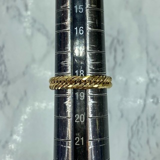 中古品) K18 12面トリプル 喜平リング 18.5号 2.9g ［29］