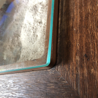 ガラス板付き木製正方形火鉢 灰付き アンティーク 古民具