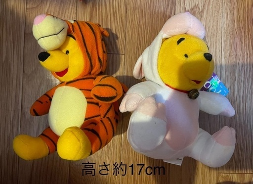 ティガーとひつじの着ぐるみ着てるプーさんぬいぐるみセット (ひまり) 関目のおもちゃ《ぬいぐるみ》の中古あげます