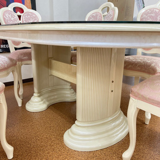 ロココ調ダイニングセット 6脚付 参考価格354564円 ￥164000円税込