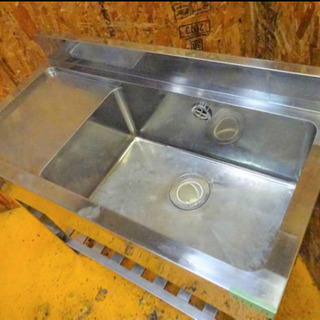 (417-0) 業務用 ステンレス 水切り１槽シンク W900D450H800BG90 中古品 一槽 流し台 厨房機器 飲食店 店舗 大阪府