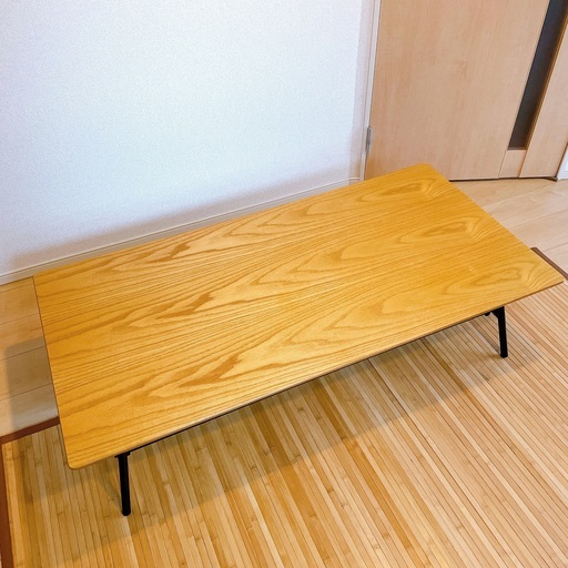 木製　折りたたみ　ローテーブル センターテーブル　120×60cm オーク