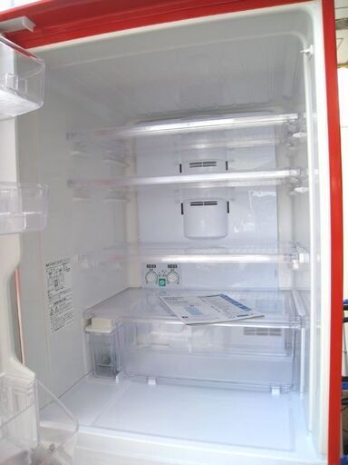 ☆ SHARP 3ドア 冷蔵庫 2012年製 350L 両開き どっちもドア プラズマクラスター 自動製氷 SJ-PW35W  自動製氷 赤/レッド シャープ 大型 三百Lクラス 札幌市 北20条店