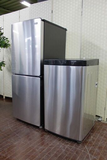 ｈハイアール　アーバンカフェシリーズ　ステンレス　冷蔵庫148L/洗濯機5.5㎏　自社配送エリア限定 Haier 家電セット 中古家電 店頭引取歓迎 R3687)