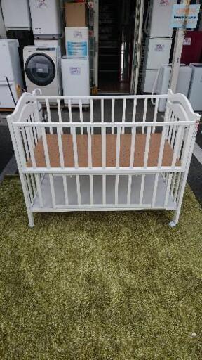 ベビーベッド 石崎家具 NEWアリス ホワイト色 120×70 自社配送時代引き可※現金、クレジット、スマホ決済対応※