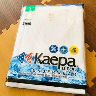 kaepa 接触冷感 吸水速乾 半袖V首シャツ メンズ L 2枚組