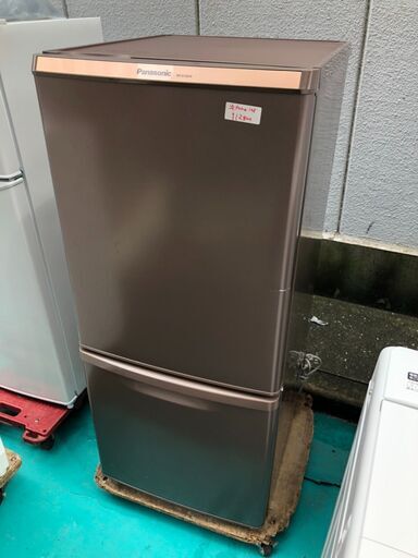 ☆中古激安！Panasonic  パナソニック ２ドア 138ℓ ノンフロン冷蔵庫 2015年製　NR-B148W- T型　【KBG019】￥12,800！