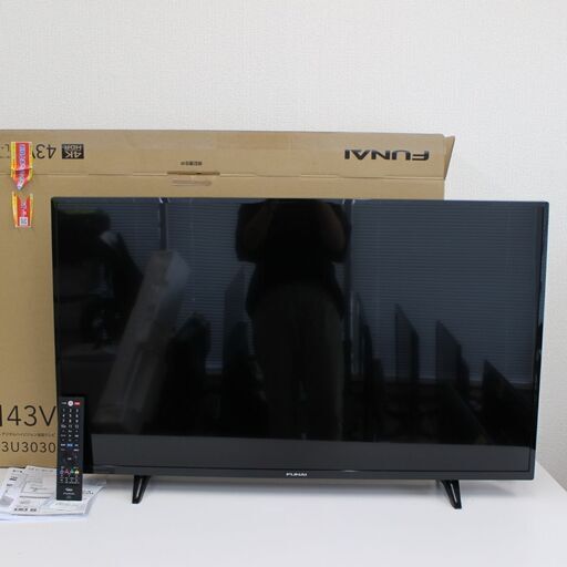 T382)【美品/高年式】FUNAI FL-43U3030 4K対応液晶テレビ 43V型 2020年製 フナイ