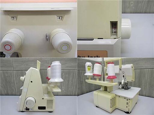 ss2627【中古】　ロックミシン　ベビーロック　BL2-228　1本針2本糸　縁かがり　布端仕上げ　ダイヤル式　ミシン　家庭用　フットペダル付き　裁縫　手芸　コンパクト　レトロ ss2627【中古】 ロックミシン ベビーロック BL2-228 1本針2本糸 縁かがり