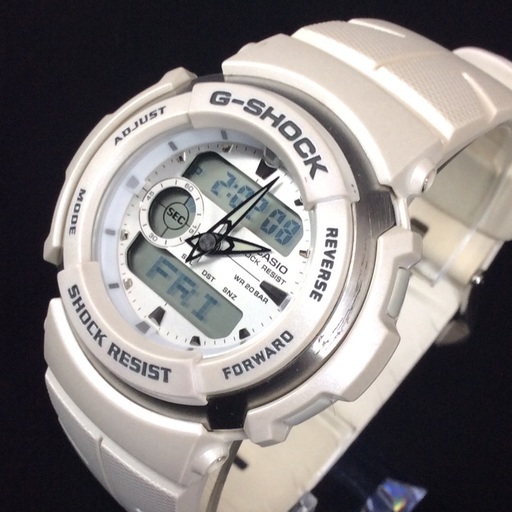 CASIO G-SHOCK ジーショック デジアナ腕時計 G−300LV 白エナメル白文字盤