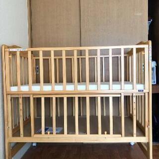 KATOJI ベビーベッド 5段調整 収納付き ハイタイプ