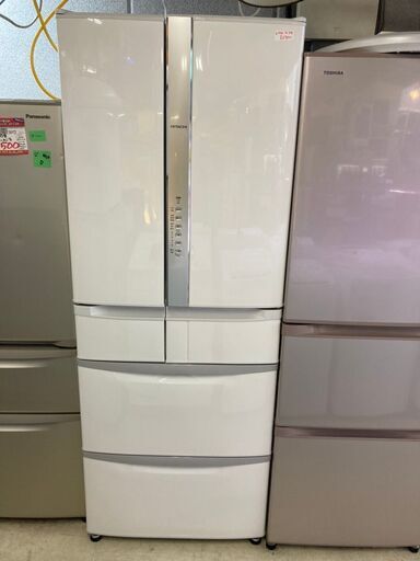 ☆中古 激安！　HITACHI　日立　6ドア　ノンフロン冷蔵庫　2018年製　自動製氷機付き　R- F48M3型　【KGB026】￥69,800！！