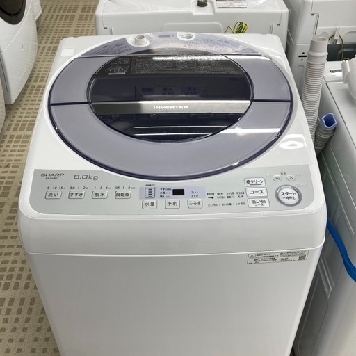 7/18SHARP/シャープ 洗濯機 ES-GV8D-S 8キロ 2019年製
