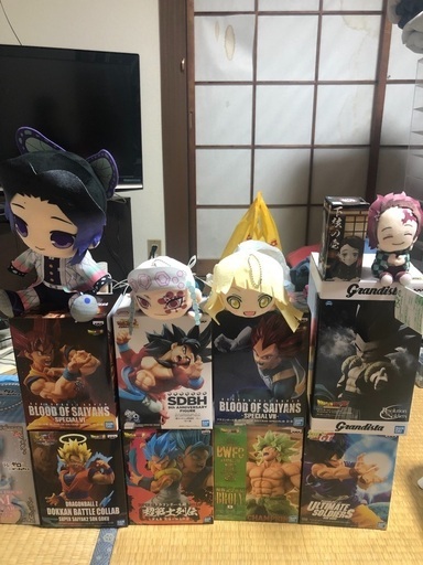 ドラゴンボール、Reゼロのフィギュア、鬼滅ぬいぐるみ