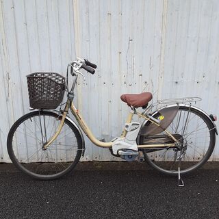 本日堺市付近限定！　電動アシスト自転車7月-6　パナソニック　ViVi EX　26インチ　バッテリー　充電器　鍵付き　アイボリー-　電動自転車