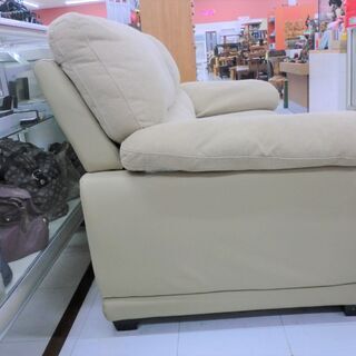 2人掛けソファ 中古 ソファー 幅204x奥行90x高さ83cm 布 合皮