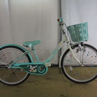 ★9800円★ブリヂストン　エコパル　グリーン 中古子供自転車 B374【22インチ 】